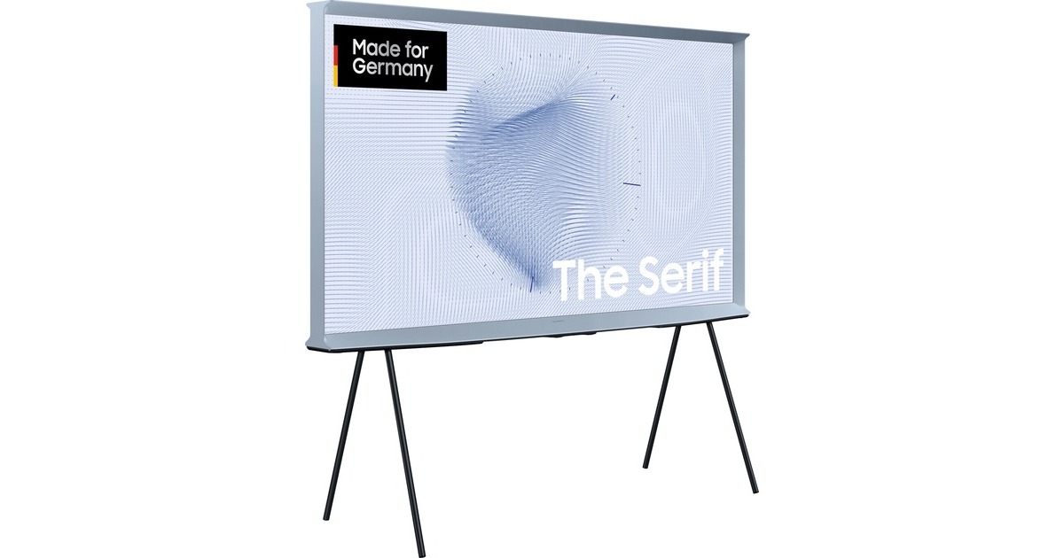 SAMSUNG The Serif GQ-65LS01BH, QLED-Fernseher(163 cm (65 Zoll), taubenblau/schwarz, UltraHD/4K, SmartTV, WLAN, Bluetooth, HDR10+, FreeSync Premium)