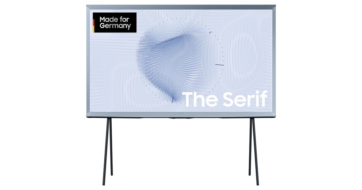 SAMSUNG The Serif GQ-65LS01BH, QLED-Fernseher(163 cm (65 Zoll), taubenblau/schwarz, UltraHD/4K, SmartTV, WLAN, Bluetooth, HDR10+, FreeSync Premium)