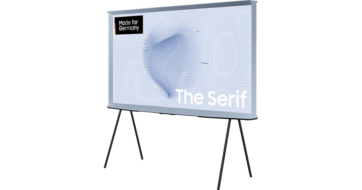 SAMSUNG The Serif GQ-65LS01BH, QLED-Fernseher(163 cm (65 Zoll), taubenblau/schwarz, UltraHD/4K, SmartTV, WLAN, Bluetooth, HDR10+, FreeSync Premium)