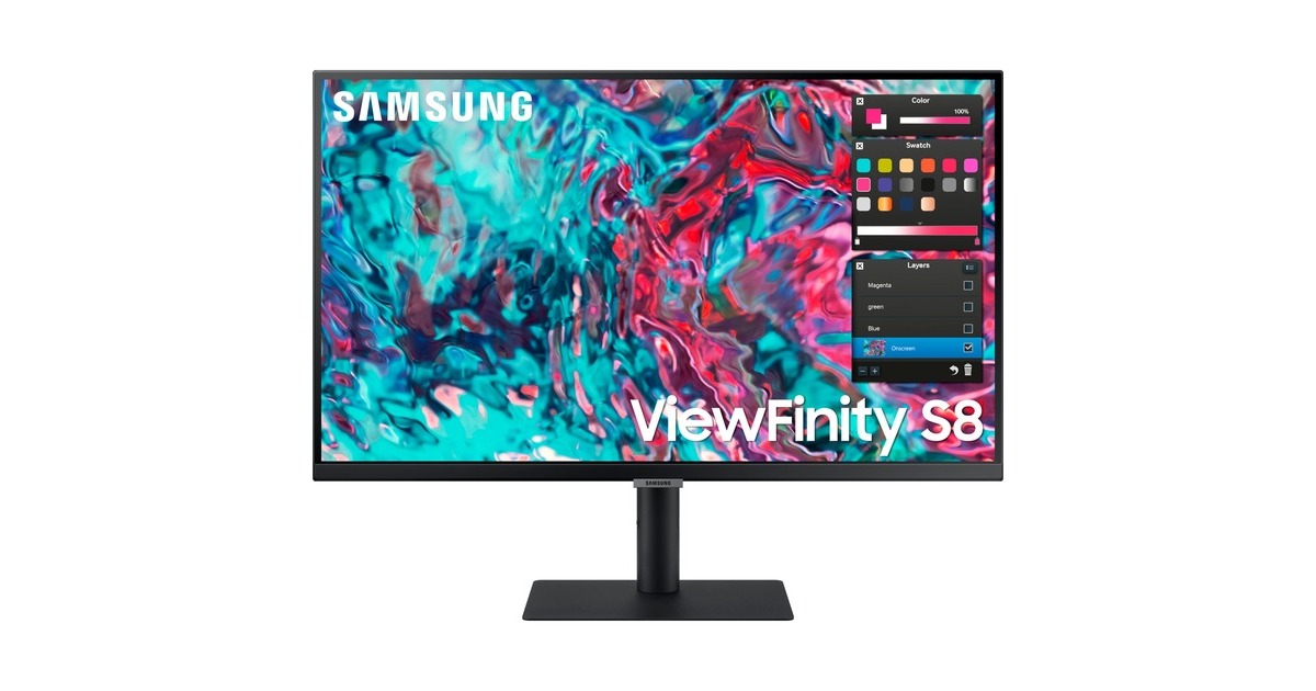 SAMSUNG ViewFinity S8 S27B800TGU, LED-Monitor(69 cm (27 Zoll), schwarz, UltraHD/4K, IPS, Thunderbolt 4, HDMI)