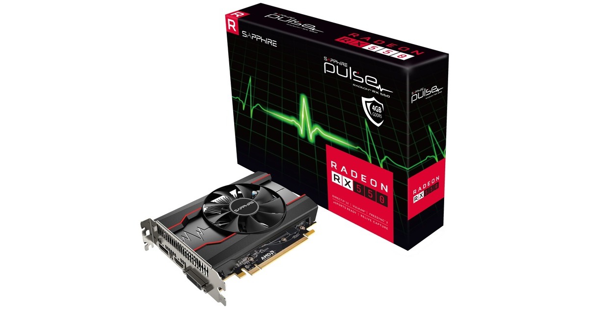 SAPPHIRE Radeon RX 550 PULSE, Grafikkarte(HDMI, DisplayPort, DVI-D)