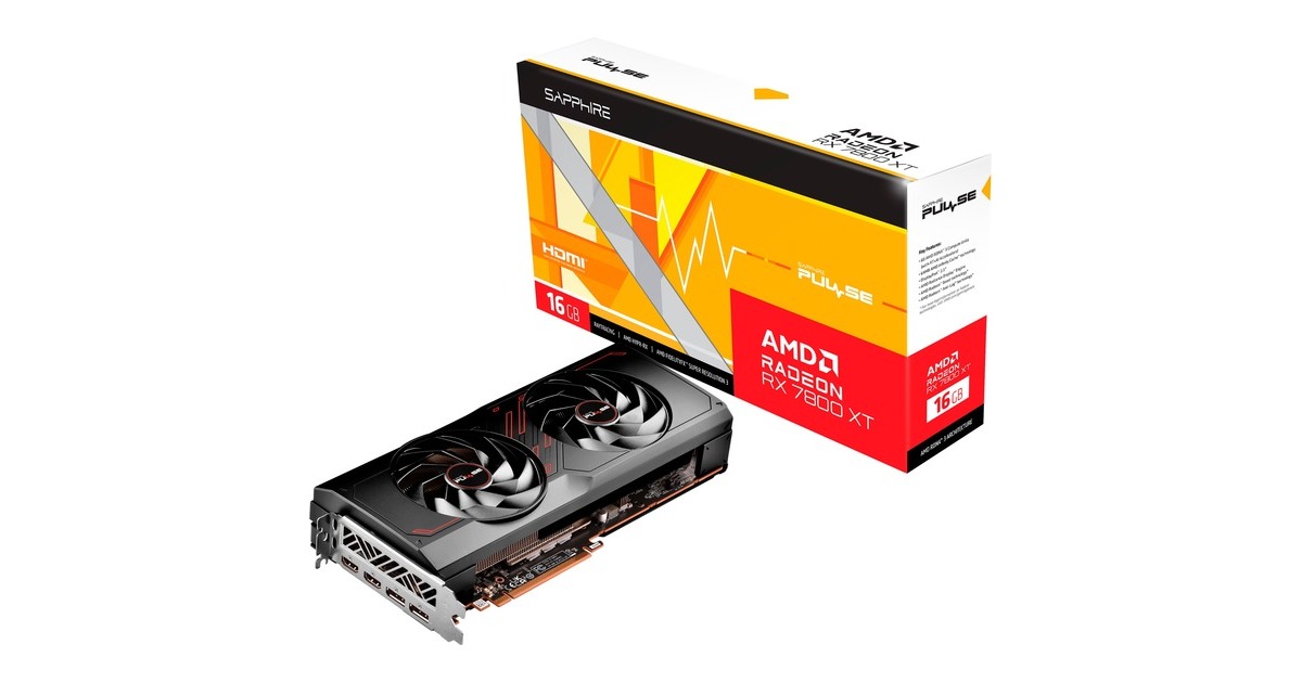 SAPPHIRE Radeon RX 7800 XT PULSE GAMING 16G, Grafikkarte(RDNA 3, GDDR6, 2x DisplayPort, 2x HDMI 2.1) SAPPHIRE Radeon RX 7800 XT PULSE GAMING 16G, Grafikkarte(RDNA 3, GDDR6, 2x DisplayPort, 2x HDMI 2.1)