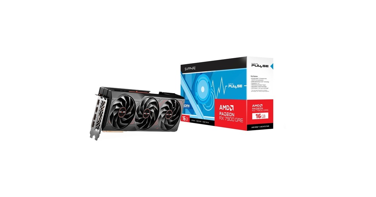 SAPPHIRE Radeon RX 7900 GRE PULSE GAMING OC, Grafikkarte(RDNA 3, GDDR6, 2x DisplayPort, 2x HDMI 2.1) SAPPHIRE Radeon RX 7900 GRE PULSE GAMING OC, Grafikkarte(RDNA 3, GDDR6, 2x DisplayPort, 2x HDMI 2.1)