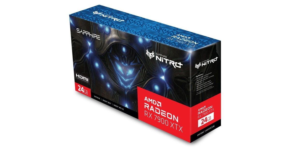 SAPPHIRE Radeon RX 7900 XTX NITRO+ Vapor-X 24GB, Grafikkarte(RDNA 3, GDDR6, 2x DisplayPort, 2x HDMI 2.1)