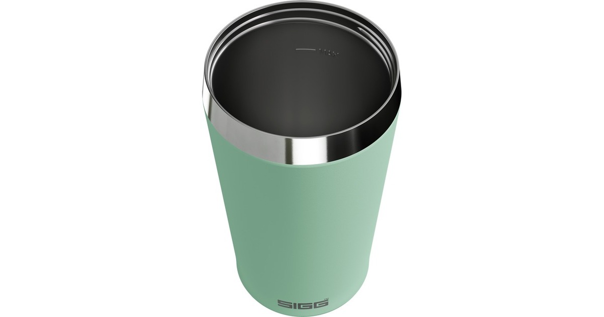SIGG Kaffeebecher Helia Milky Green 0,45L, Thermobecher(hellgrün, mit Trinkhalm)