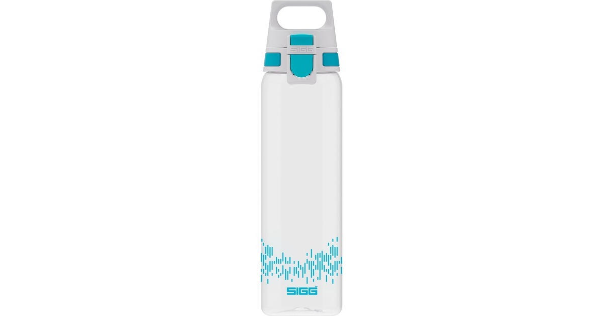 SIGG Trinkflasche Total Clear One MyPlanet "Aqua" 0,75L(transparent/hellblau, Ein-Hand-Verschluss ONE)