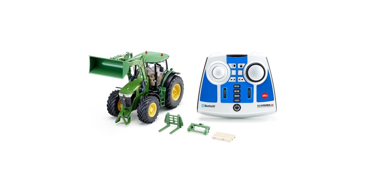 SIKU CONTROL32 John Deere 7310R mit Frontlader und Bluetooth-Fernsteuermodul, RC(grün, 1:32)