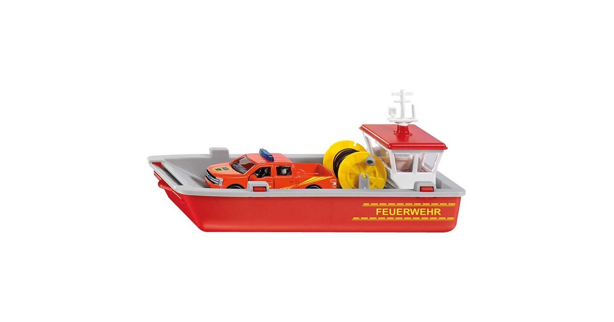 SIKU SUPER Feuerwehr Arbeitsboot, Spielfahrzeug(rot/grau)