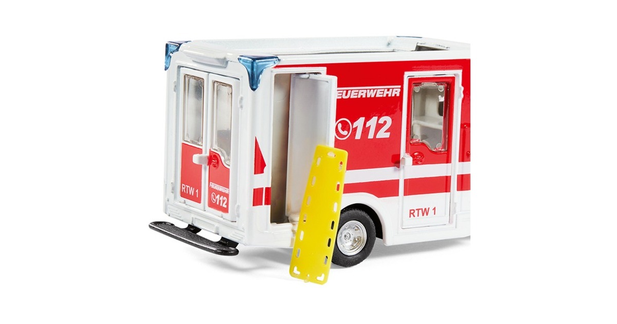 SIKU SUPER Mercedes-Benz Sprinter Miesen Typ C Rettungswagen, Modellfahrzeug(rot/weiß)
