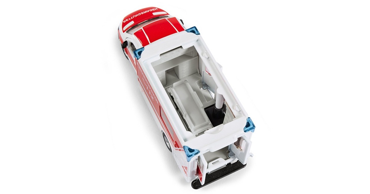 SIKU SUPER Mercedes-Benz Sprinter Miesen Typ C Rettungswagen, Modellfahrzeug(rot/weiß)