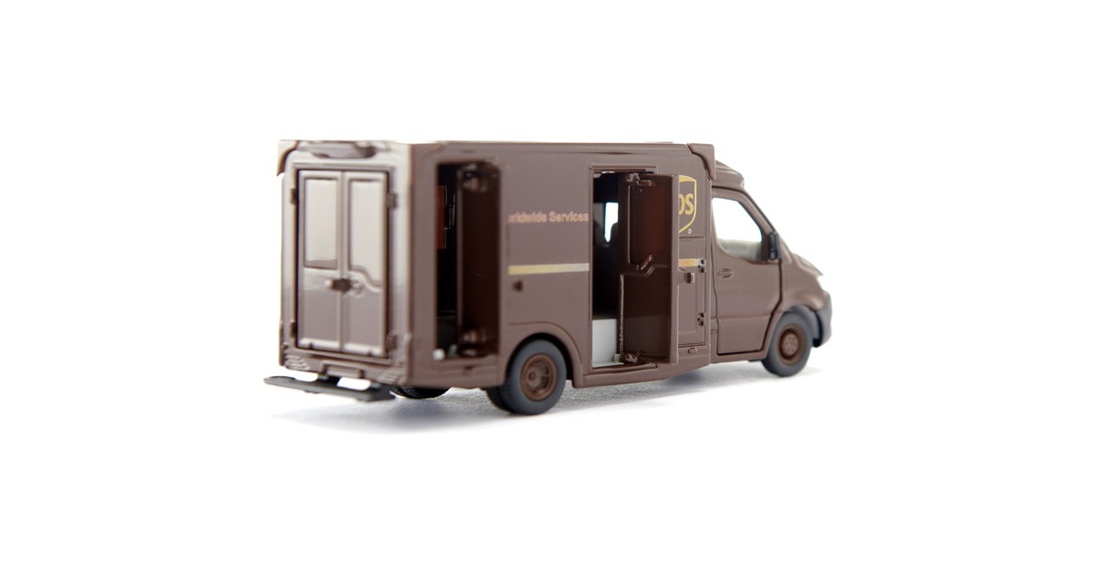 SIKU SUPER Mercedes-Benz Sprinter UPS, Modellfahrzeug(braun/gelb)