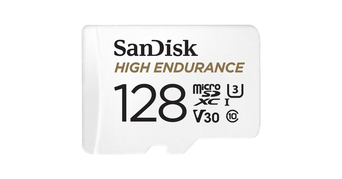 SanDisk 128GB High Endurance, Speicherkarte(weiß, UHS-I U3, Class 10, V30)