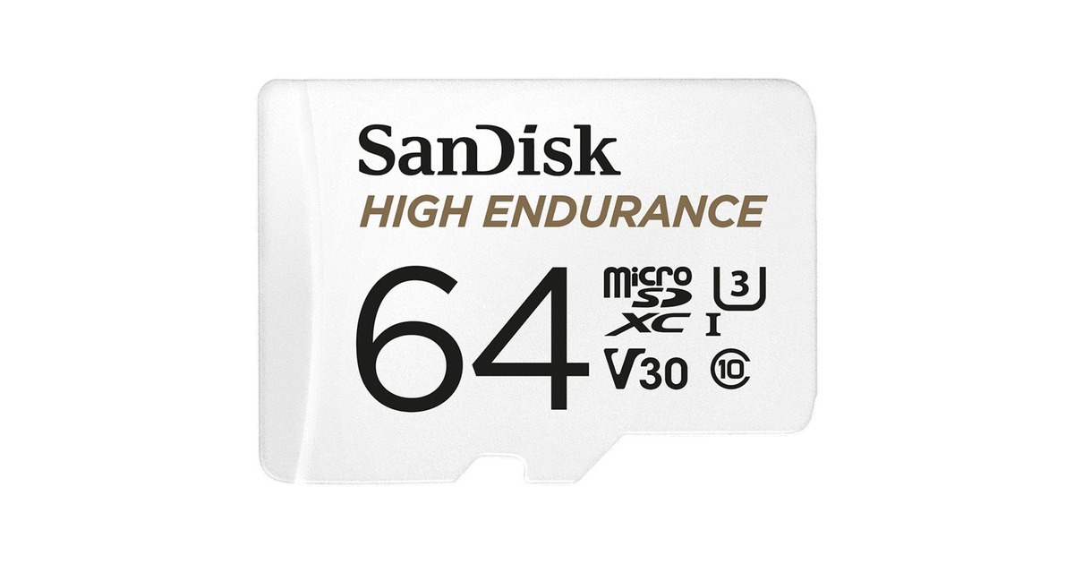 SanDisk 64GB High Endurance, Speicherkarte(weiß, UHS-I U3, Class 10, V30)