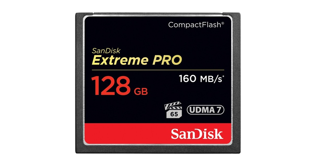 SanDisk CompactFlash Extreme Pro 128 GB, Speicherkarte(schwarz, UDMA 7)