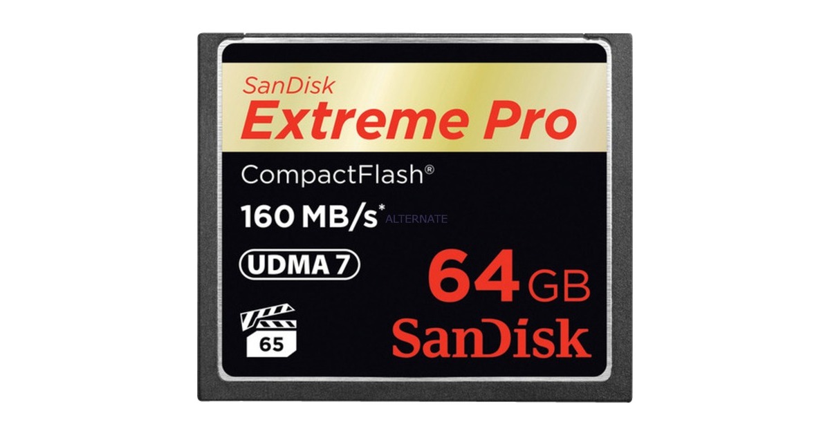 SanDisk CompactFlash Extreme Pro 64 GB, Speicherkarte(schwarz, UDMA 7)