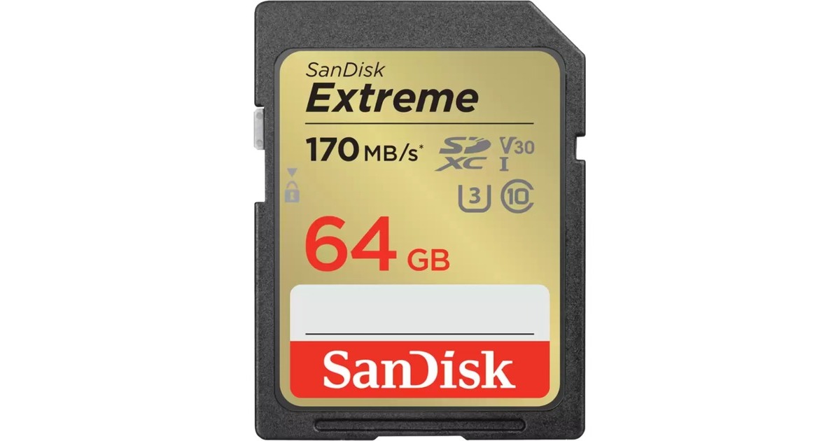 SanDisk Extreme 64 GB SDXC, Speicherkarte(UHS-I U3, Class 10, V30)