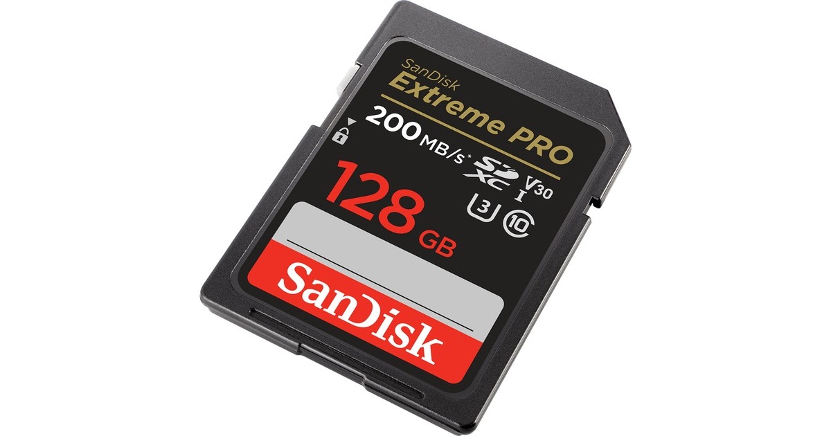 SanDisk Extreme PRO 128 GB SDXC, Speicherkarte(schwarz, UHS-I U3, Class 10, V30)