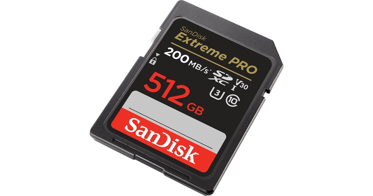 SanDisk Extreme PRO 512 GB SDXC, Speicherkarte(schwarz, UHS-I U3, Class 10, V30)