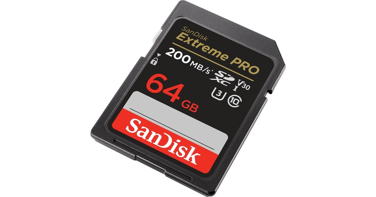 SanDisk Extreme PRO 64 GB SDXC, Speicherkarte(schwarz, UHS-I U3, Class 10, V30)