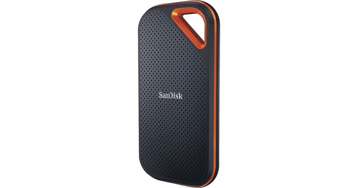 SanDisk Extreme PRO Portable SSD V2 2 TB, Externe SSD(schwarz/orange, USB-C 3.2 Gen 2x2 (20 Gbit/s))
