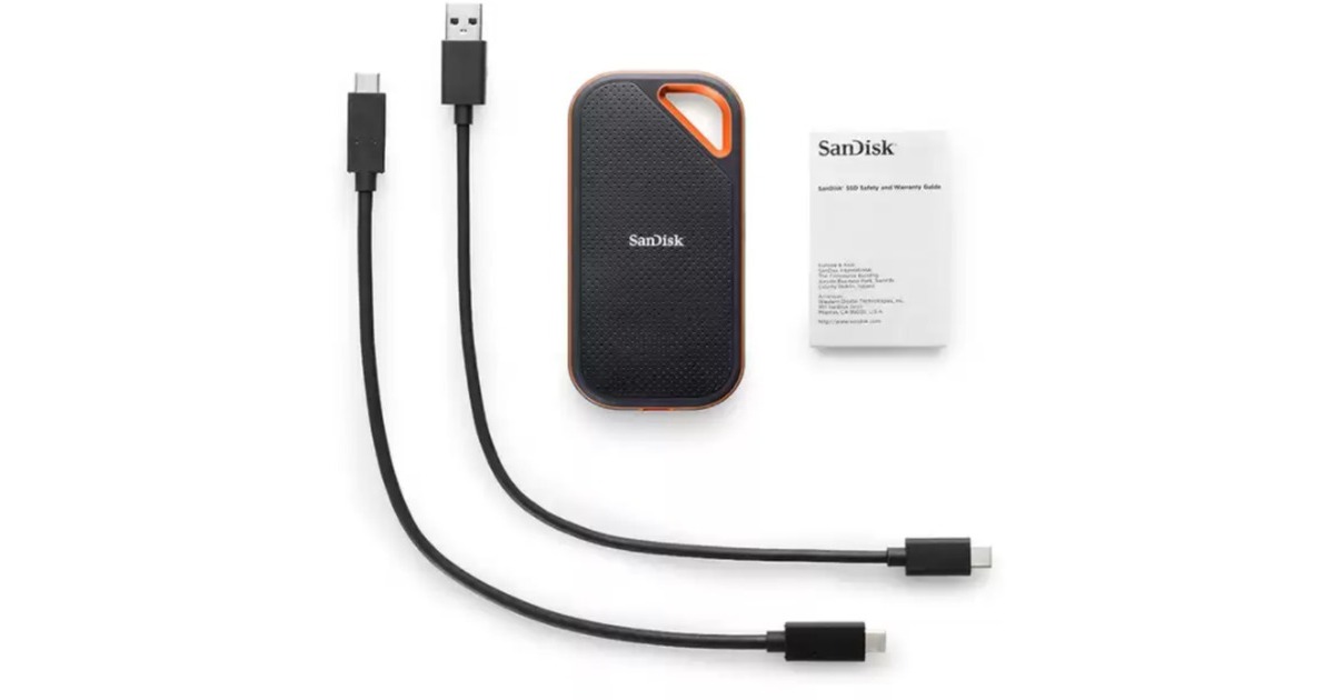 SanDisk Extreme PRO Portable SSD V2 4 TB, Externe SSD(schwarz/orange, USB-C 3.2 Gen 2x2 (20 Gbit/s))