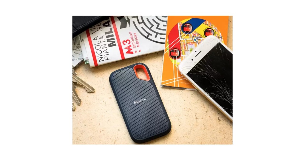 SanDisk Extreme Portable SSD V2 4 TB, Externe SSD(schwarz/orange, USB-C 3.2 Gen 2 (10 Gbit/s))