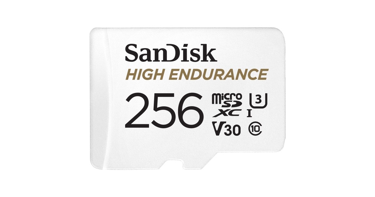 SanDisk High Endurance 256 GB microSDXC, Speicherkarte(weiß, UHS-I U3, Class 10, V30)