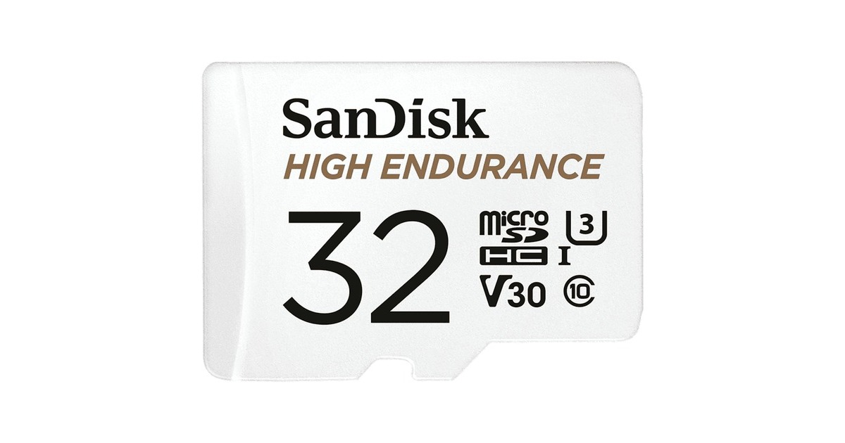 SanDisk High Endurance 32 GB microSDHC, Speicherkarte(weiß, UHS-I U3, Class 10, V30)
