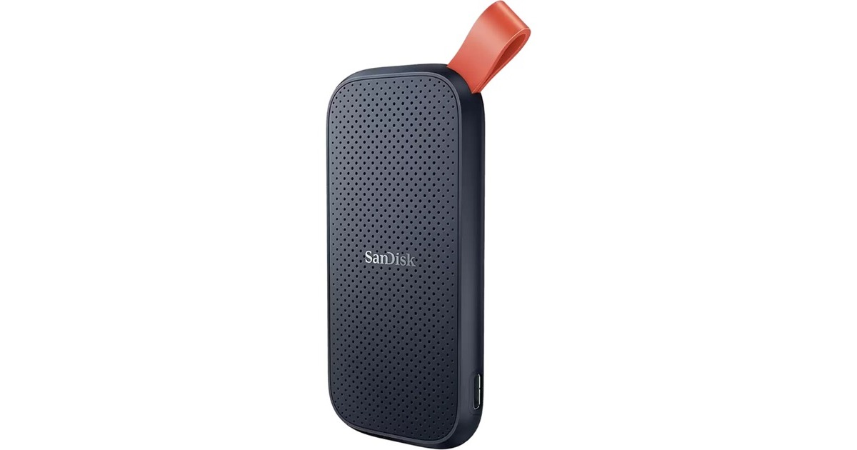 SanDisk Portable SSD 480 GB, Externe SSD(schwarz/orange, USB-C 3.2 Gen 2 (10 Gbit/s))