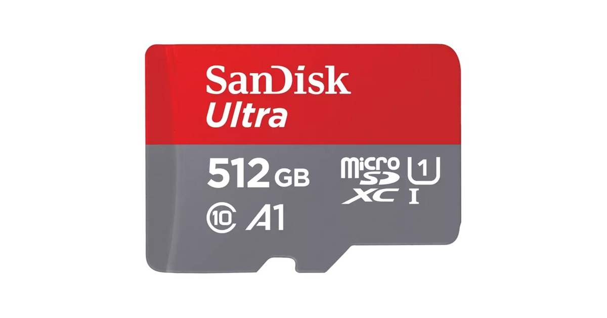SanDisk Ultra 512 GB microSDXC, Speicherkarte(grau/rot, UHS-I U1, Class 10, A1)