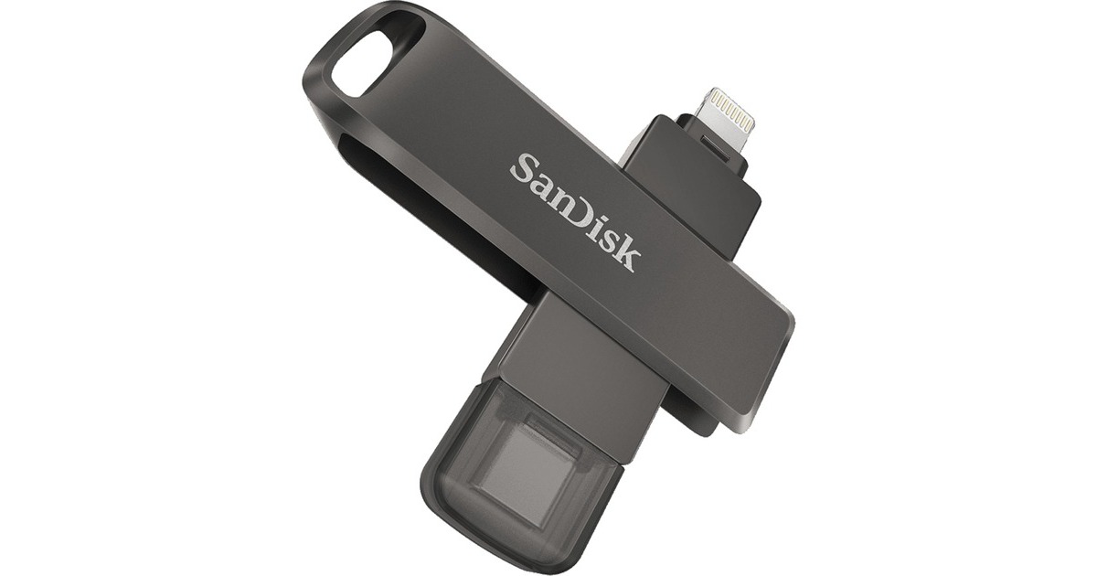 SanDisk iXpand Luxe 128 GB, USB-Stick(schwarz, USB-C 3.2 Gen 1, Apple Lightning Connector)