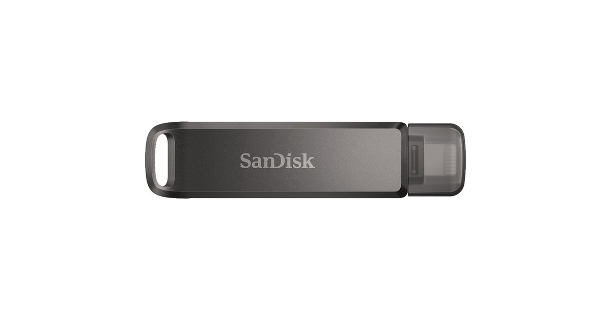 SanDisk iXpand Luxe 256 GB, USB-Stick(schwarz, USB-C 3.2 Gen 1, Apple Lightning Connector)