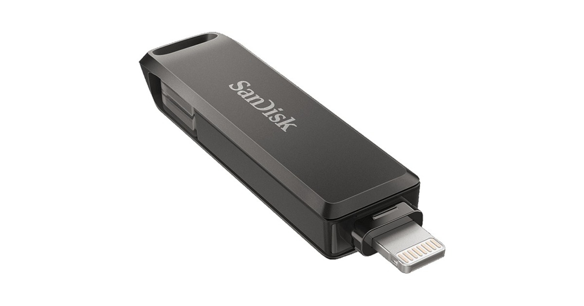 SanDisk iXpand Luxe 256 GB, USB-Stick(schwarz, USB-C 3.2 Gen 1, Apple Lightning Connector)