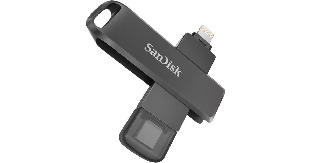 SanDisk iXpand Luxe 64 GB, USB-Stick(schwarz, USB-C 3.2 Gen 1, Apple Lightning Connector)