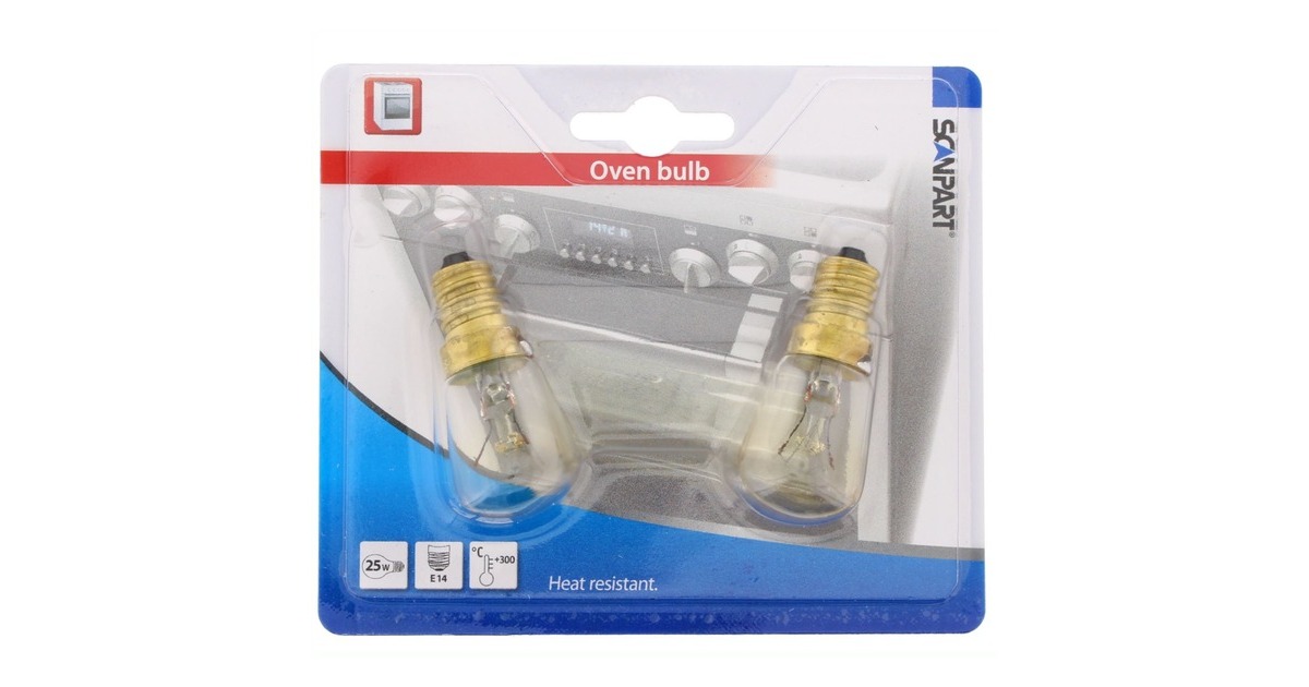 Scanpart Backofenlampe E14 25W 300° 190Lm(2 Stück)