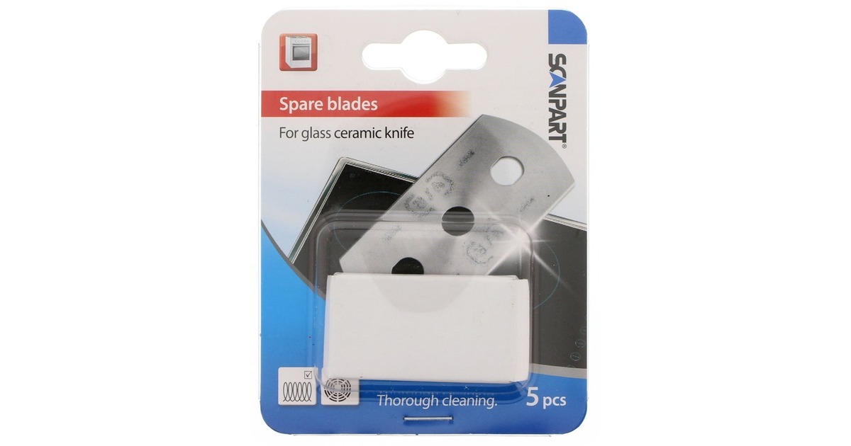 Scanpart Ersatzklingen für Glaskeramik-Schaber, 5 Stück, Ersatzmesser
