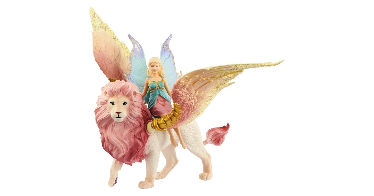 Schleich Bayala Elfe auf geflügeltem Löwe, Spielfigur