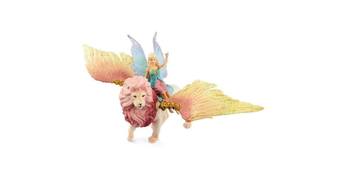Schleich Bayala Elfe auf geflügeltem Löwe, Spielfigur