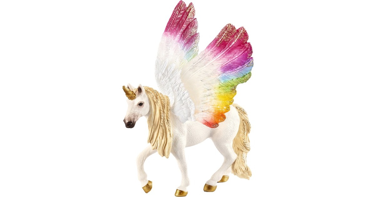 Schleich Bayala Geflügeltes Regenbogeneinhorn, Spielfigur
