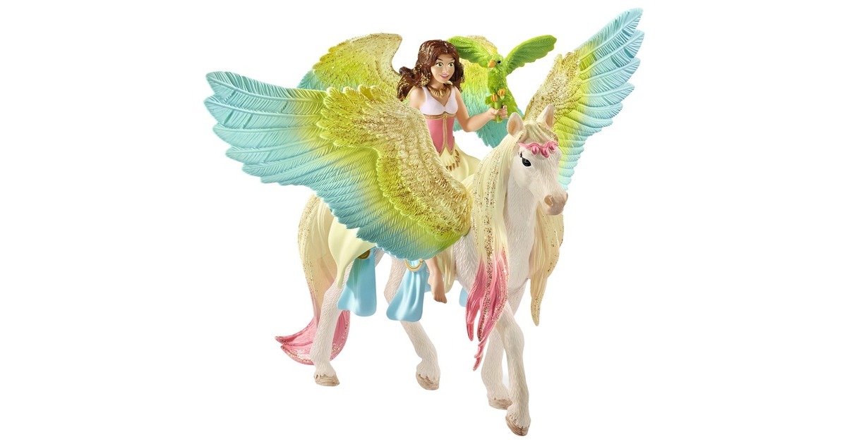 Schleich Bayala Surah mit Glitzer-Pegasus, Spielfigur