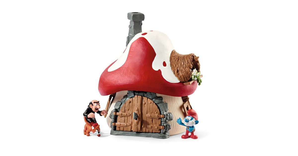 Schleich Die Schlümpfe Schlumpf Haus mit 2 Figuren, Spielgebäude