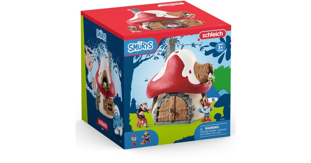 Schleich Die Schlümpfe Schlumpf Haus mit 2 Figuren, Spielgebäude
