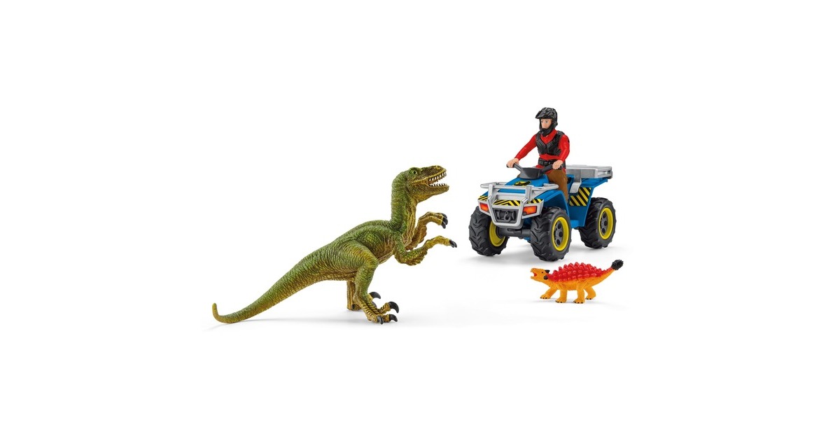 Schleich Dinosaurs Flucht auf Quad vor Velociraptor, Spielfigur