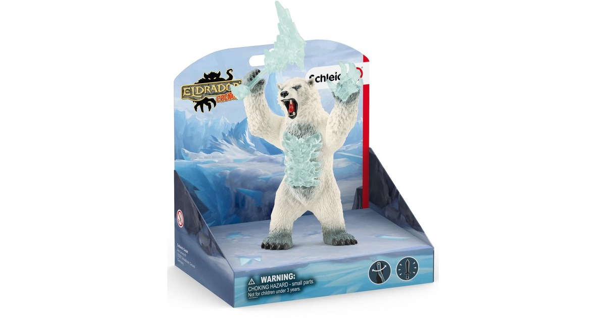 Schleich Eldrador Blizzard Bär mit Waffe, Spielfigur