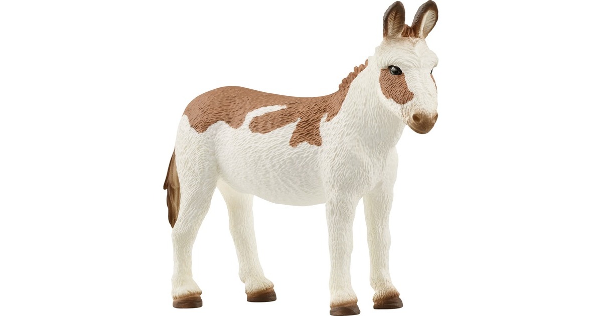 Schleich Farm World Amerikanischer Esel, gefleckt, Spielfigur