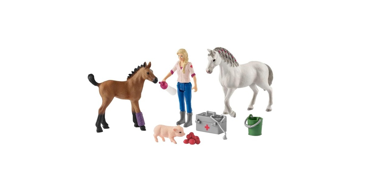 Schleich Farm World Arztbesuch bei Stute und Fohlen, Spielfigur