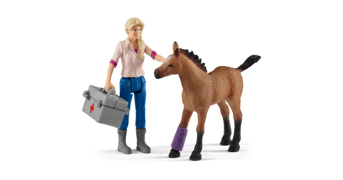 Schleich Farm World Arztbesuch bei Stute und Fohlen, Spielfigur