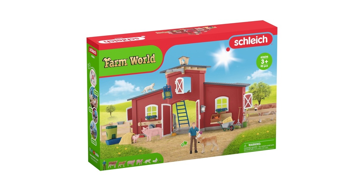 Schleich Farm World Große Farm mit Tieren & Zubehör, Spielgebäude