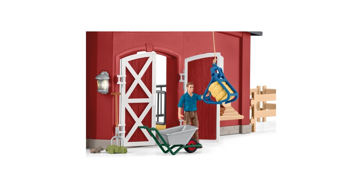 Schleich Farm World Große Farm mit Tieren & Zubehör, Spielgebäude