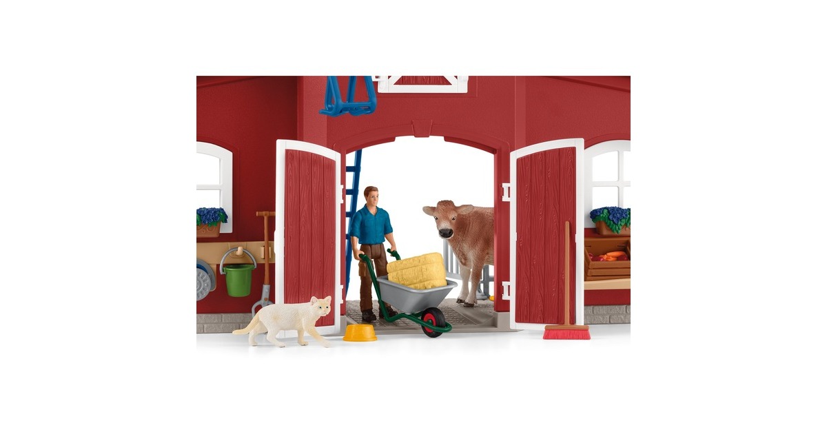Schleich Farm World Große Farm mit Tieren & Zubehör, Spielgebäude